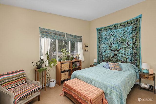 bedroom featuring carpet