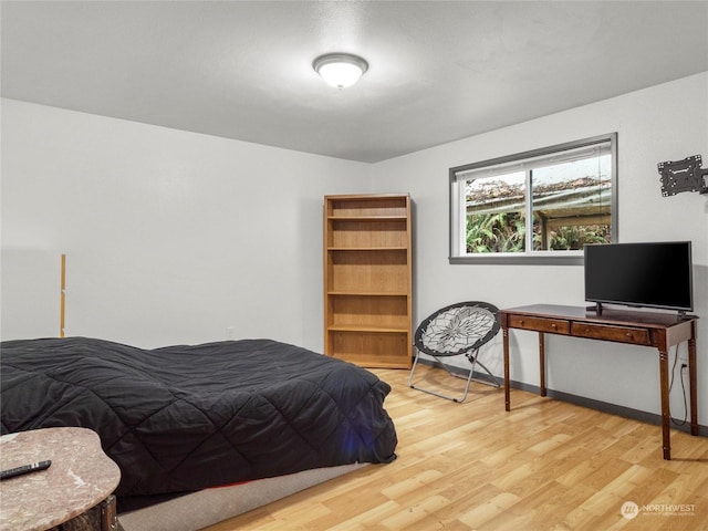 bedroom featuring light hardwood / wood-style flooring