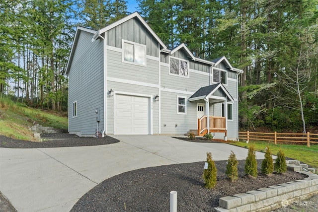 view of front of home with a garage