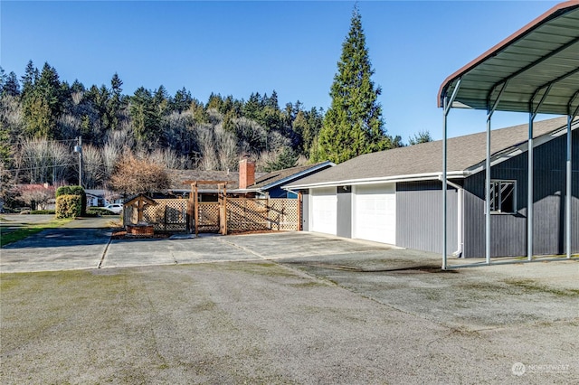 view of garage