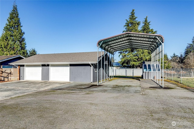 view of garage