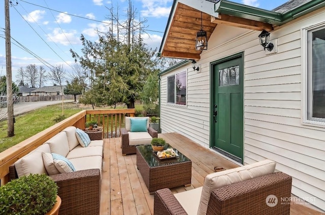 deck featuring an outdoor hangout area