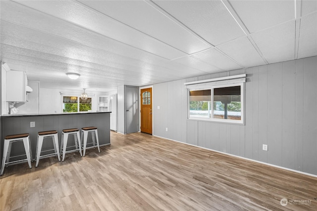 unfurnished living room featuring light hardwood / wood-style floors