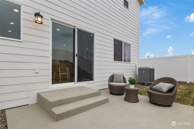 view of patio featuring central AC