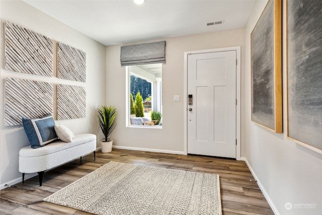 foyer with hardwood / wood-style floors