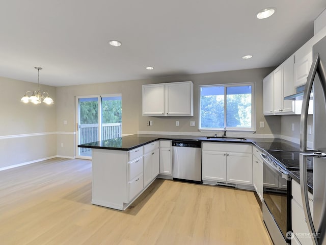 kitchen with white cabinetry, sink, and stainless steel appliances