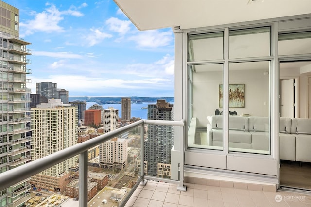 balcony with a water view