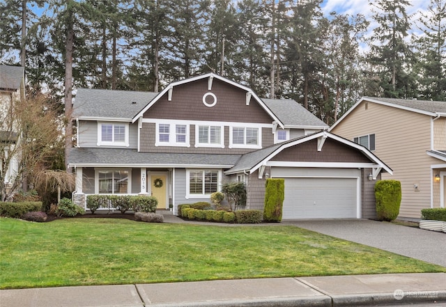 view of front of house featuring a porch and a front lawn