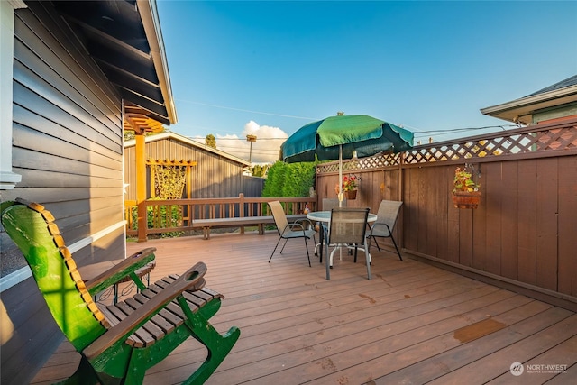 view of wooden deck