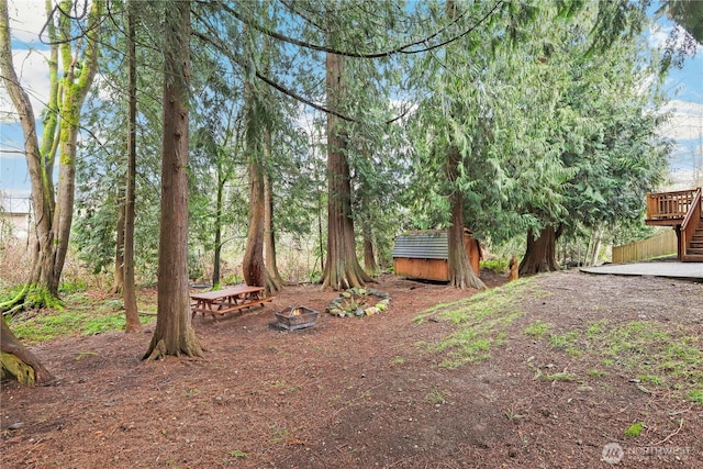 view of yard with stairway