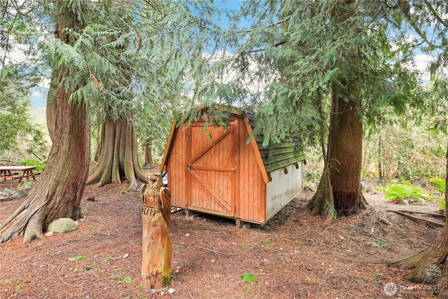 view of shed