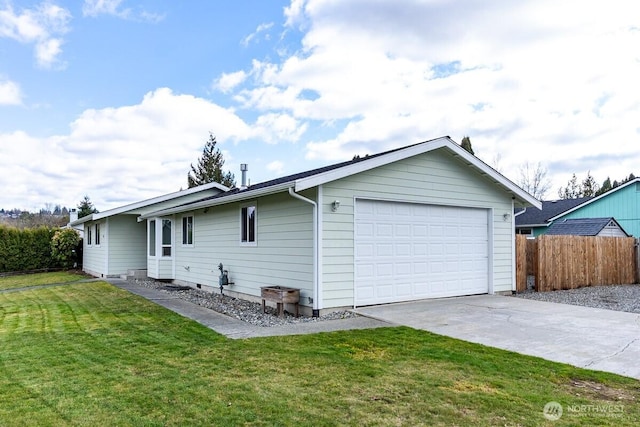 exterior space featuring a front yard and fence