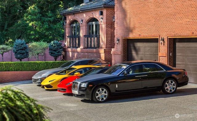 exterior space featuring a garage