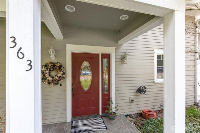 view of exterior entry