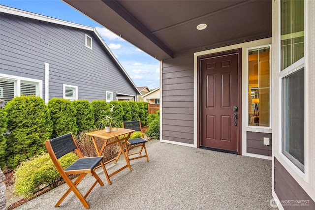 view of patio with outdoor dining space