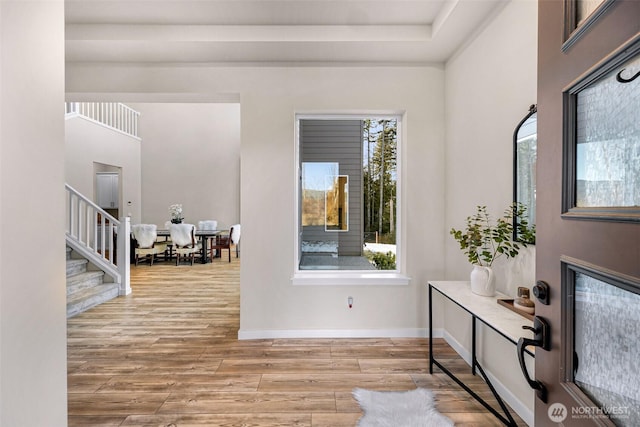 foyer featuring light hardwood / wood-style flooring