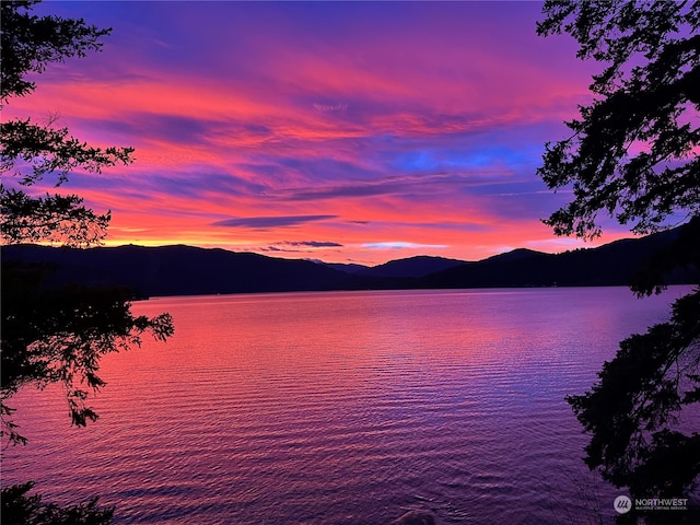 property view of water featuring a mountain view