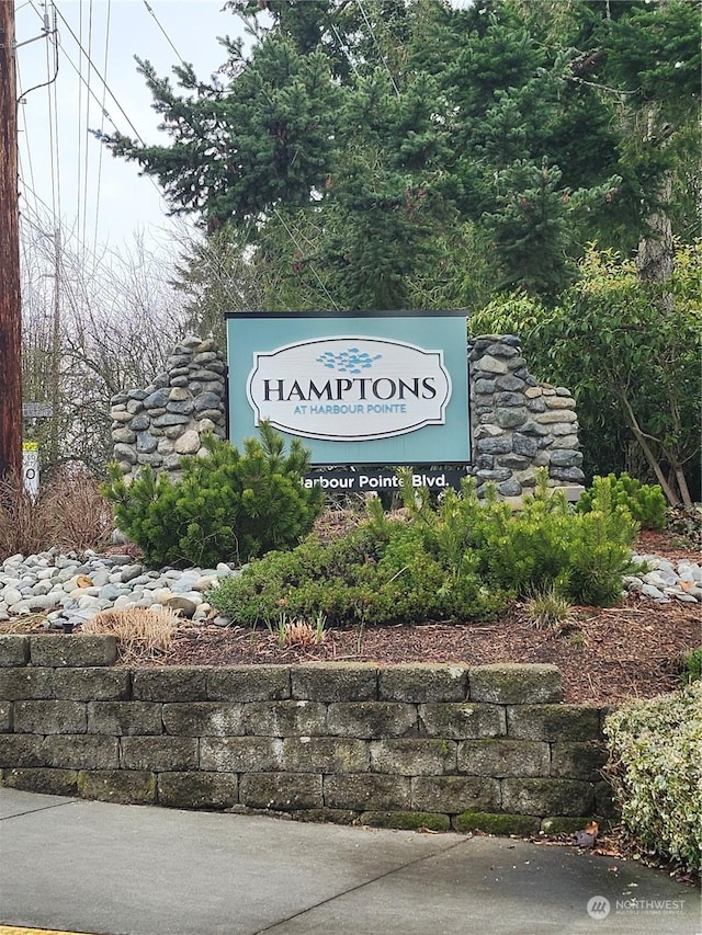 view of community sign