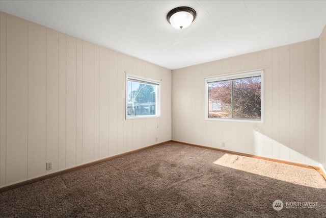 view of carpeted spare room