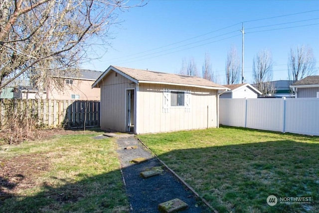 exterior space with a storage unit