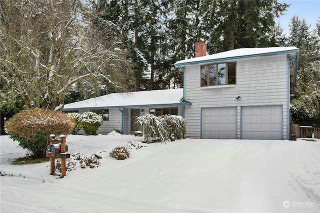 view of front of house with a garage