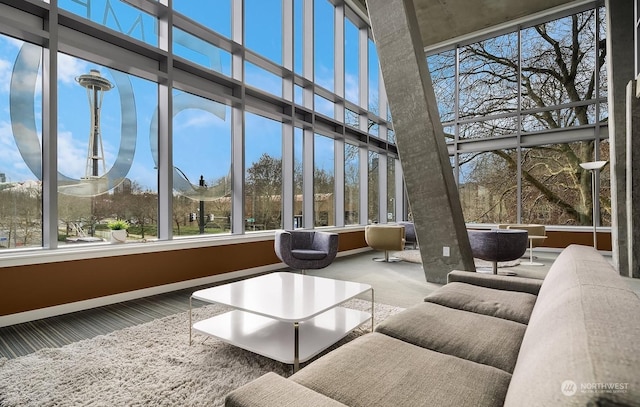 view of unfurnished sunroom