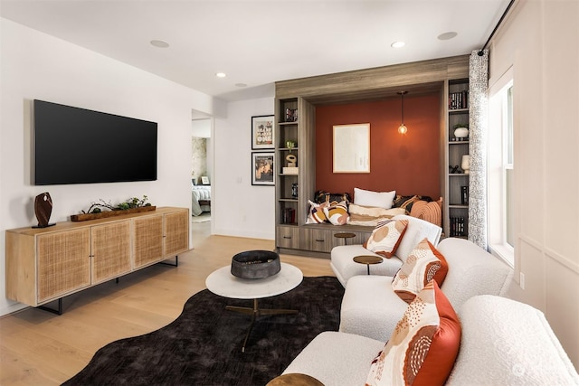 living room featuring light hardwood / wood-style floors