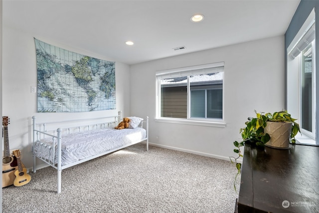 bedroom featuring carpet flooring