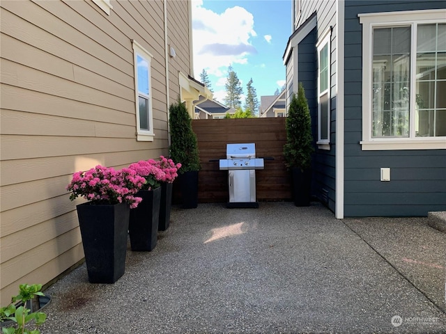 view of home's exterior with a patio