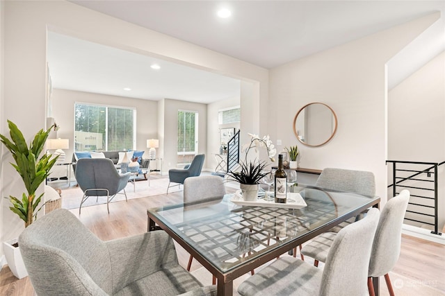 dining area featuring light hardwood / wood-style floors