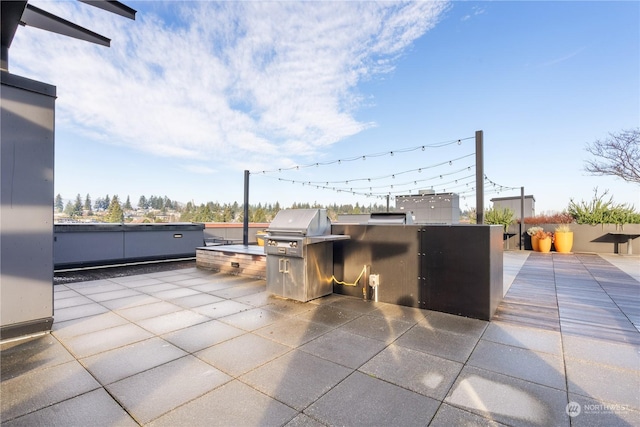 view of patio / terrace featuring area for grilling and exterior kitchen