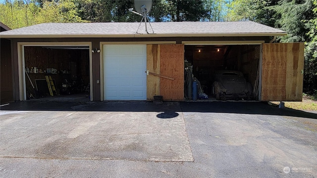 view of garage