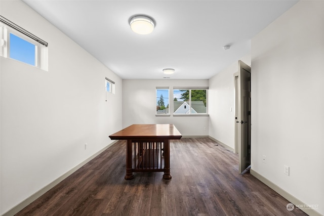 interior space featuring dark wood-type flooring