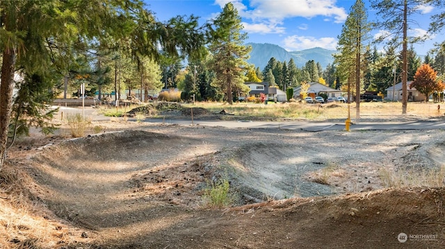 view of road with a mountain view