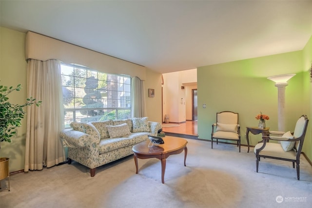 view of carpeted living room