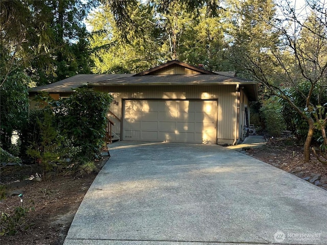 view of garage