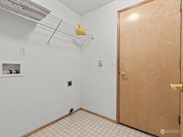 laundry room with washer hookup and hookup for an electric dryer