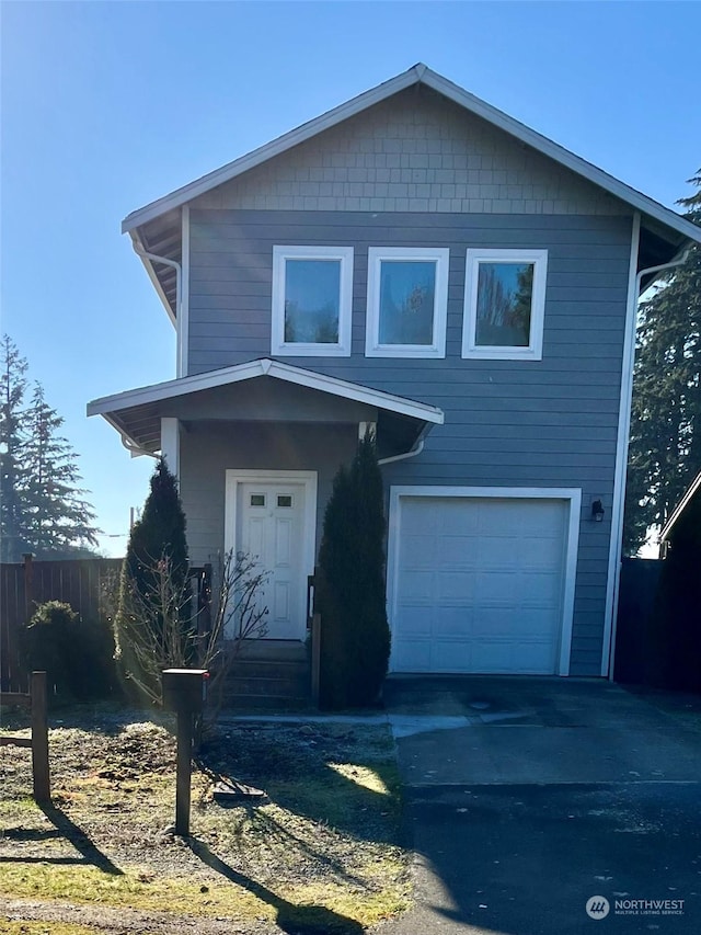 front of property featuring a garage