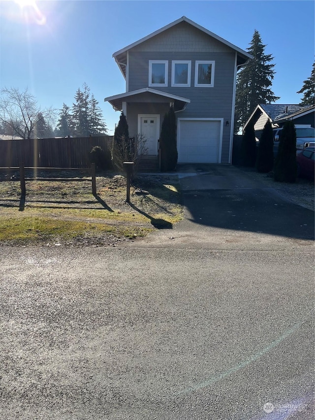 front facade with a garage