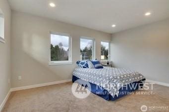 view of carpeted bedroom