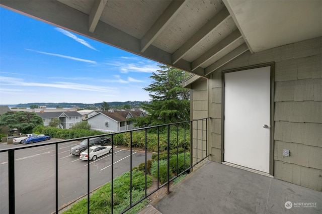 balcony with a mountain view