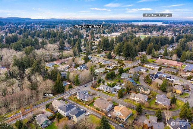 bird's eye view featuring a residential view