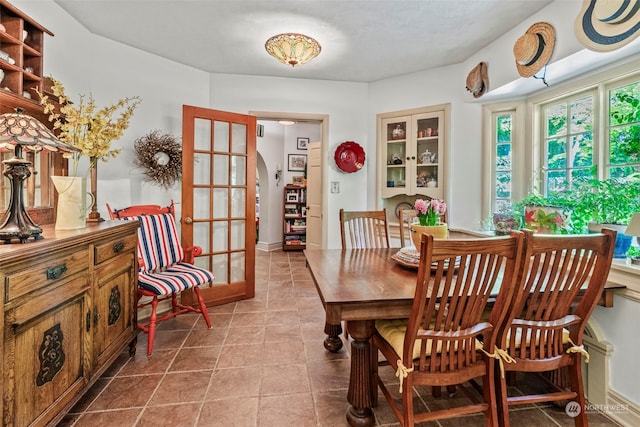 dining area with french doors