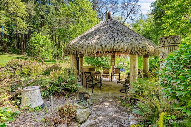 view of patio with a gazebo