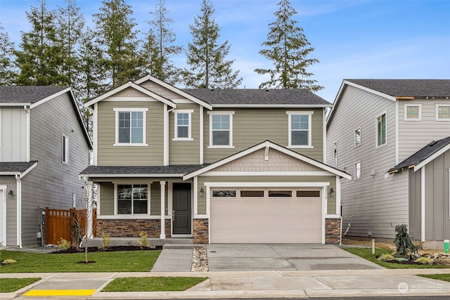 craftsman-style home featuring a garage