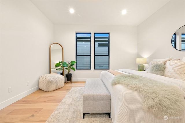 bedroom featuring light hardwood / wood-style flooring