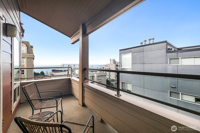 balcony with a water view