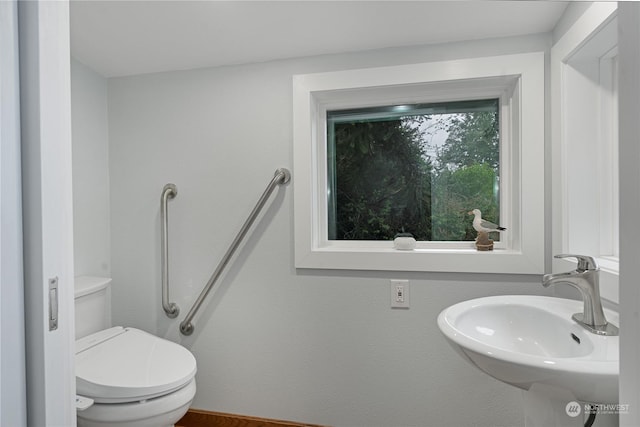 bathroom featuring sink and toilet