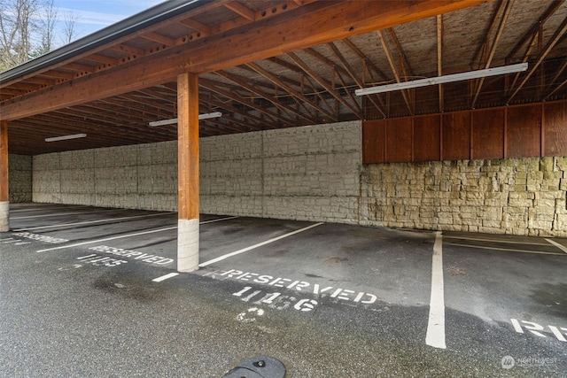 garage with a carport