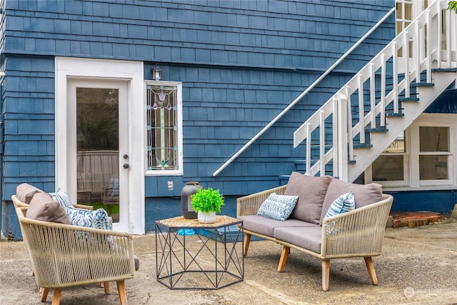 view of patio featuring an outdoor living space